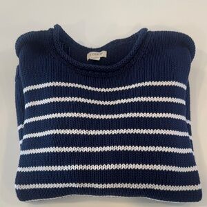 J. Crew Navy and White Striped Sweater